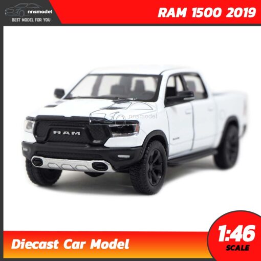 โมเดลรถกระบะ RAM 1500 2019 (Scale 1:46) โมเดลรถเหล็ก สีขาว