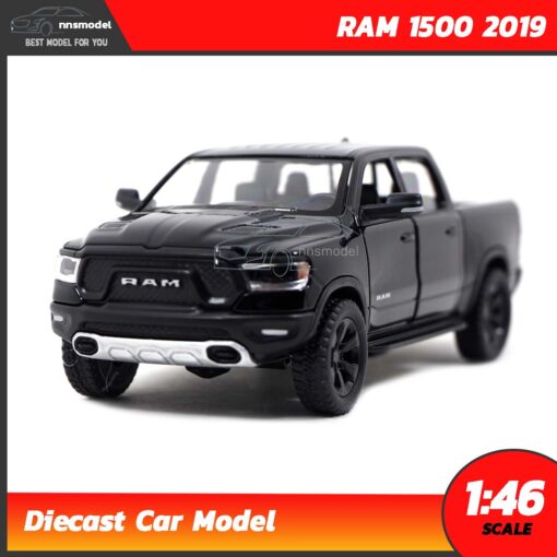 โมเดลรถกระบะ RAM 1500 2019 (Scale 1:46) โมเดลรถเหล็ก สีดำ