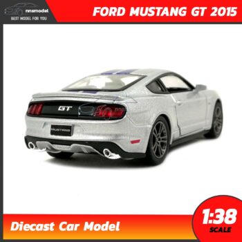 โมเดลรถมัสแตง FORD MUSTANG GT 2015 คาดลาย (Scale 1:38) สีบรอนด์เงิน รถเหล็กโมเดล ประกอบสำเร็จ