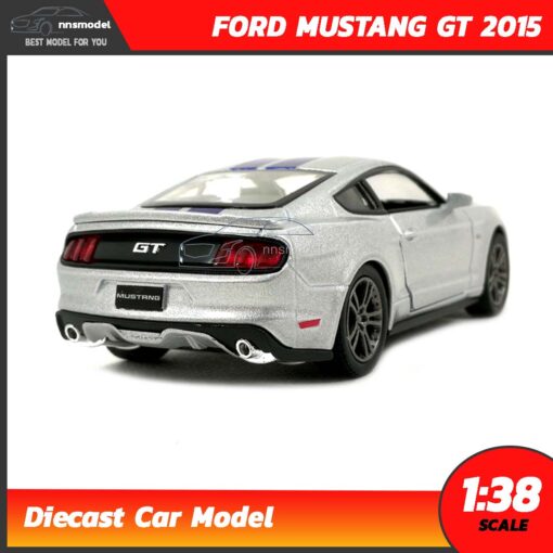 โมเดลรถมัสแตง FORD MUSTANG GT 2015 คาดลาย (Scale 1:38) สีบรอนด์เงิน รถเหล็กโมเดล ประกอบสำเร็จ