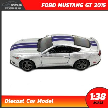 โมเดลรถมัสแตง FORD MUSTANG GT 2015 คาดลาย (Scale 1:38) สีบรอนด์เงิน model รถเหล็ก จำลองสมจริง