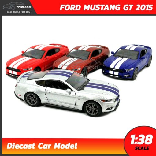 โมเดลรถมัสแตง FORD MUSTANG GT 2015 คาดลาย (Scale 1:38) รถเหล็กจำลอง มี 4 สี