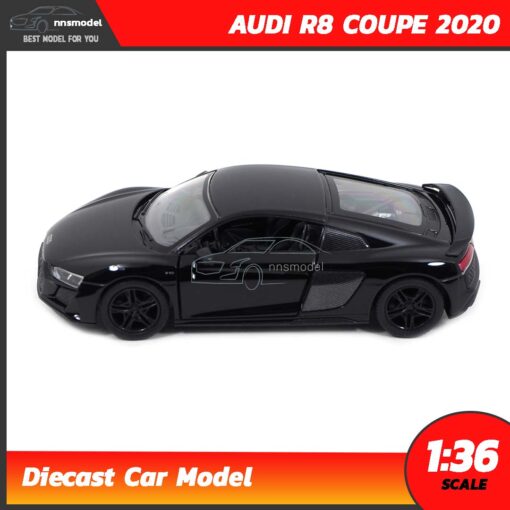 โมเดลรถสปอร์ต AUDI R8 COUPE 2020 สีดำ (Scale 1:36) model รถ ประกอบสำเร็จ มีลานว่ิงได้