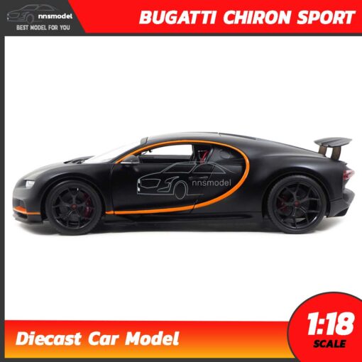 โมเดลรถสปอร์ต BUGATTI CHIRON SPORT สีดำด้าน (Scale 1:18) โมเดลรถสะสม Diecast Model