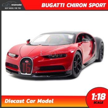 โมเดลรถสปอร์ต BUGATTI CHIRON SPORT สีแดงดำ Scale 1:18