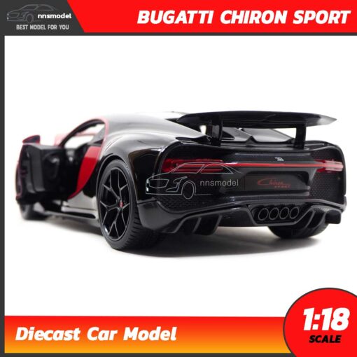 โมเดลรถสปอร์ต BUGATTI CHIRON SPORT สีแดงดำ (Scale 1:18) รถเหล็กจำลอง ผลิตโดยแบรนด์ Bburago