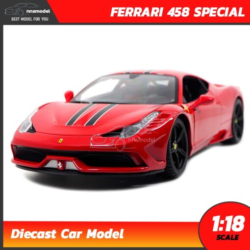 โมเดลรถ เฟอร์รารี่ FERRARI 458 SPECIALE สีแดง (Scale 1:18)