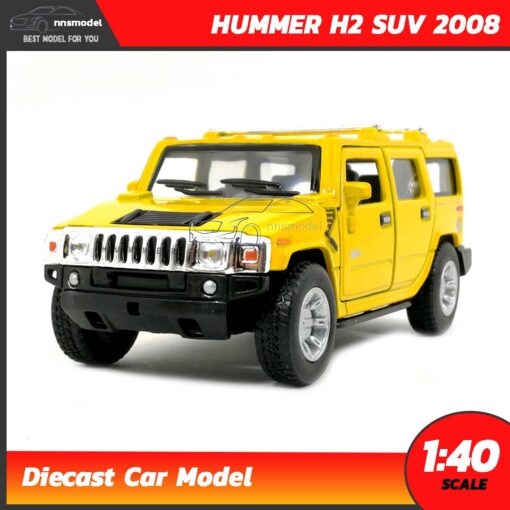 โมเดลรถเหล็ก HUMMER H2 SUV 2008 (Scale 1:40) รถโมเดลจำลอง เหมือนจริง Diecast Model สีเหลือง