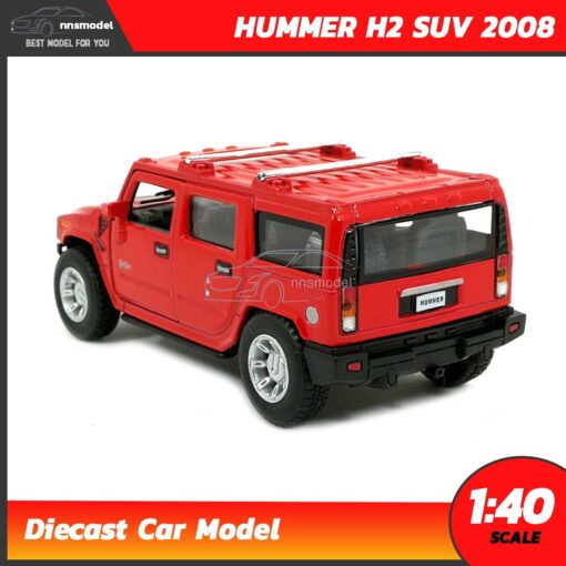 โมเดลรถเหล็ก HUMMER H2 SUV 2008 สีแดง (Scale 1:40) model car ประกอบสำเร็จ พร้อมตั้งโชว์