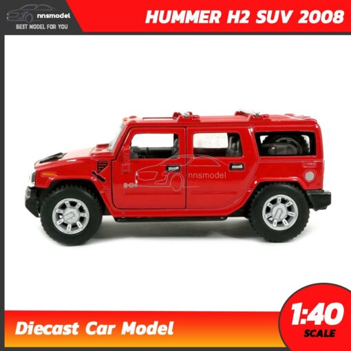 โมเดลรถเหล็ก HUMMER H2 SUV 2008 สีแดง (Scale 1:40) model car ของขวัญ ของสะสม