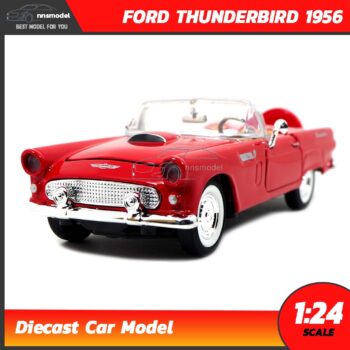 โมเดลรถโบราณ FORD THUNDERBIRD 1956 สีแดง (Scale 1:24) รถเหล็กจำลอง Diecast Model