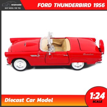 โมเดลรถโบราณ FORD THUNDERBIRD 1956 สีแดง (Scale 1:24) รถเหล็กจำลอง โมเดลรถสะสม Motormax