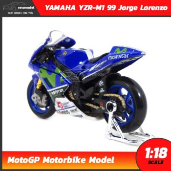โมเดล MotoGP Yamaha YZR-M1 99 Jorge Lorenzo (1:18) โมเดลรถแข่ง โมโตจีพี พร้อมขาตั้ง