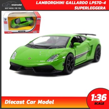 โมเดลรถ LAMBORGHINI GALLARDO LP570-4 SUPERLEGGERA สีเขียว (Scale 1:36)