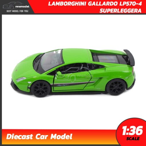 โมเดลรถ LAMBORGHINI GALLARDO LP570-4 SUPERLEGGERA สีเขียว (Scale 1:36) รถเหล็กโมเดล พร้อมกล่องแพคเกจ