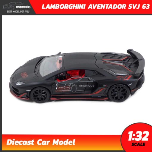 โมเดลแลมโบกินี่ LAMBORGHINI AVENTADOR SVJ 63 สีดำด้าน (Scale 1:32) โมเดลรถเหล็ก สวยเหมือนจริง