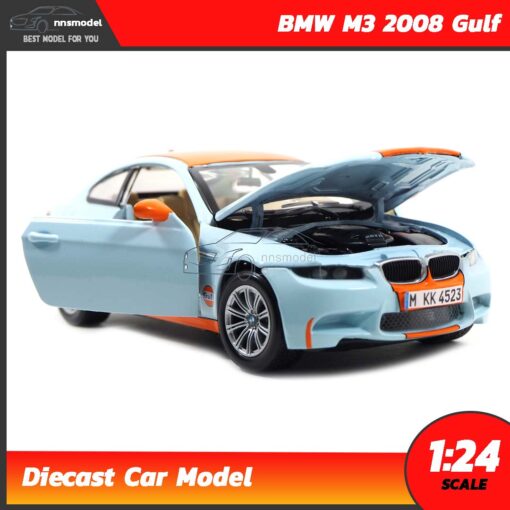 โมเดลรถ BMW M3 2008 Gulf (Scale 1:24) รถเหล็กโมเดล จำลองเหมือนจริง