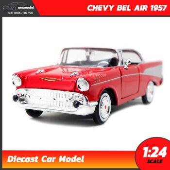 โมเดลรถคลาสสิค CHEVY BEL AIR 1957 สีแดง (Scale 1:24)