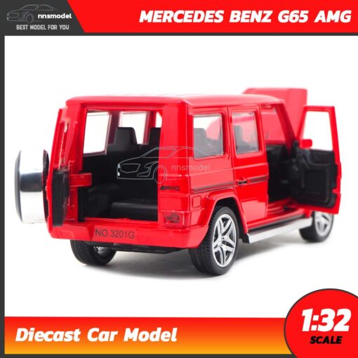 โมเดลรถเบนซ์ MERCEDES BENZ G65 AMG สีแดง (Scale 1:32) โมเดลรถเหล็ก เปิดประตูท้ายรถได้
