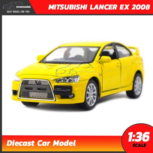 โมเดลรถเหล็ก MITSUBISHI LANCER EX2008 สีเหลือง (Scale 1:36) โมเดลรถสะสม Diecast Model Kinsmart