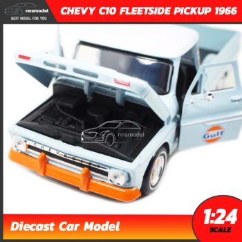 โมเดลรถคลาสสิค CHEVY C10 FLEETSIDE PICKUP 1956 GULF (1:24) โมเดลรถเหล็ก เครื่องยนต์จำลองสมจริง