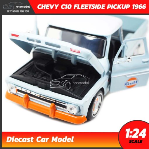 โมเดลรถคลาสสิค CHEVY C10 FLEETSIDE PICKUP 1956 GULF (1:24) โมเดลรถเหล็ก เครื่องยนต์จำลองสมจริง