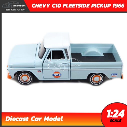 โมเดลรถคลาสสิค CHEVY C10 FLEETSIDE PICKUP 1956 GULF (1:24) โมเดลรถเหล็ก Diecast Model เครื่องยนต์จำลองสมจริง