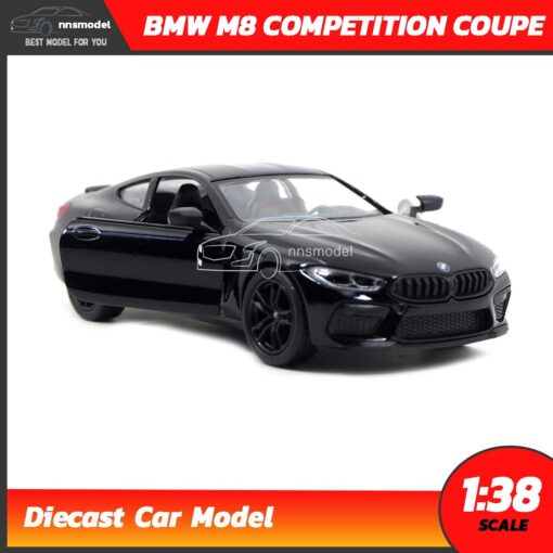 โมเดลรถ BMW M8 Competition Coupe สีดำ (Scale 1:38) รถเหล็กจำลอง เปิดประตูซ้ายขวาได้