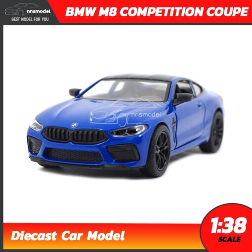 โมเดลรถ BMW M8 Competition Coupe สีน้ำเงิน (Scale 1:38) รถเหล็กจำลองสมจริง