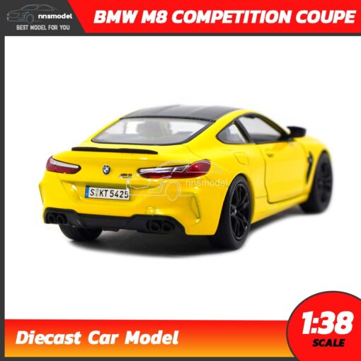 โมเดลรถ BMW M8 Competition Coupe สีเหลือง (Scale 1:38) รถโมเดลเหล็ก Diecast Model