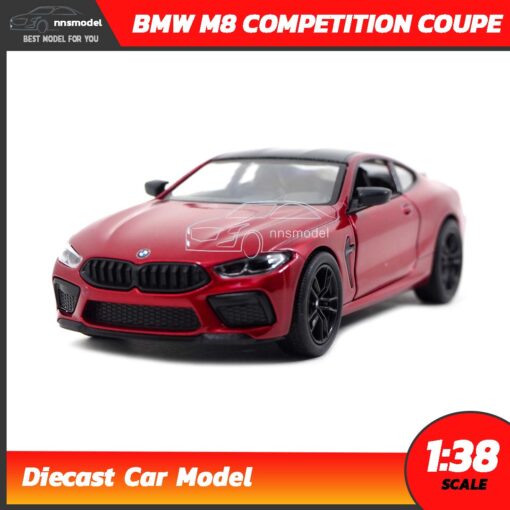 โมเดลรถ BMW M8 Competition Coupe สีแดง (Scale 1:38) รถเหล็กจำลอง เปิดประตูซ้ายขวาได้