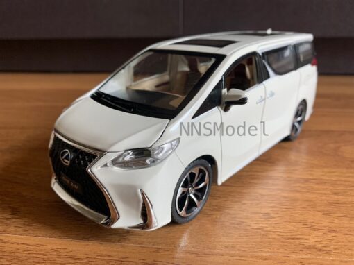 โมเดลรถตู้ LEXUS LM300H รถเหล็กจำลอง มีเสียงมีไฟ (Scale 1:24) สีขาวมุก