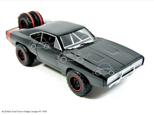 โมเดลรถ FAST7 DOM'S DODGE CHARGER R/T 1970 สีดำ (Scale 1:24)