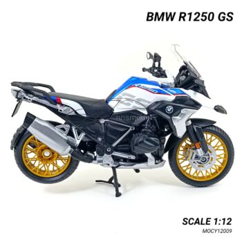 โมเดลบิ๊กไบค์ BMW R1250 GS สีขาวน้ำเงิน (Scale 1:12) Maisto Motorbike Model