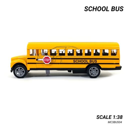โมเดลรถ School Bus รถเหล็ก ของสะสม มีเสียงมีไฟ