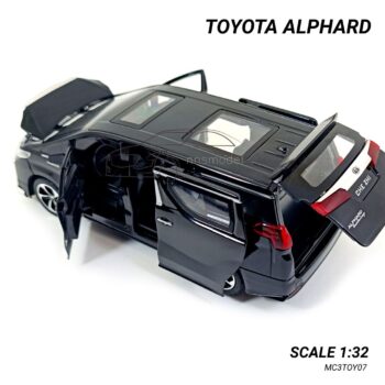 โมเดลรถตู้ TOYOTA ALPHARD สีดำ (Scale 1:32) ประตู้ข้างสไลด์ได้ เหมือนจริง