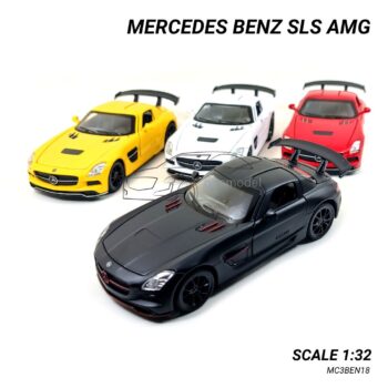 โมเดลรถยนต์ MERCEDES BENZ SLS AMG (Scale 1:32) มีสีแดง, เหลือง, ดำด้าน, ขาว